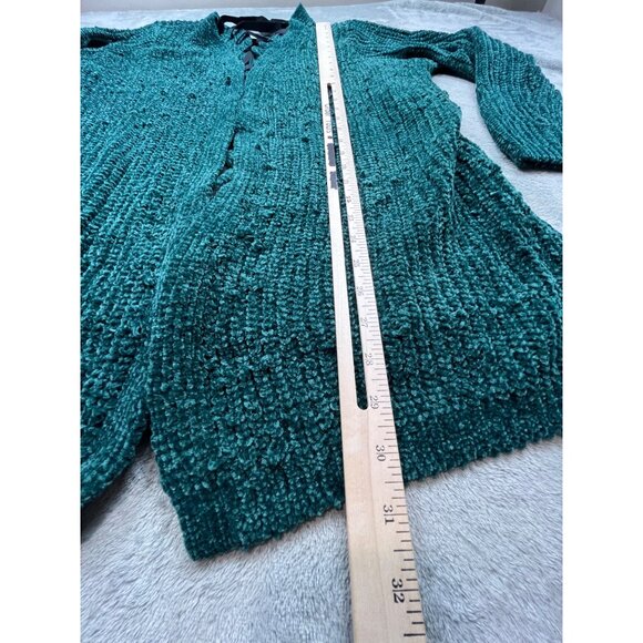 Torrid Womens Size 2 Green Chenille Cardigan Sweater Lace-Up Back Detail Open - Picture 5 of 12